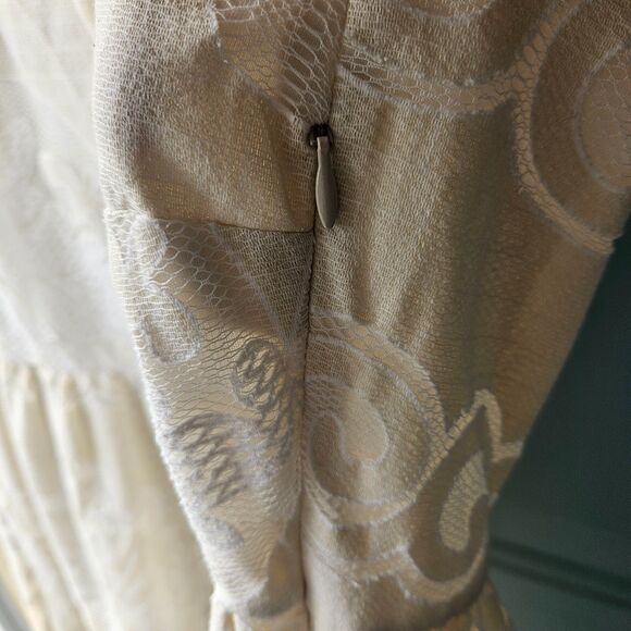 Old Navy Womens XL Babydoll Dress Emboroidered Mesh Overlay Cottagecore Wedding - Picture 7 of 10